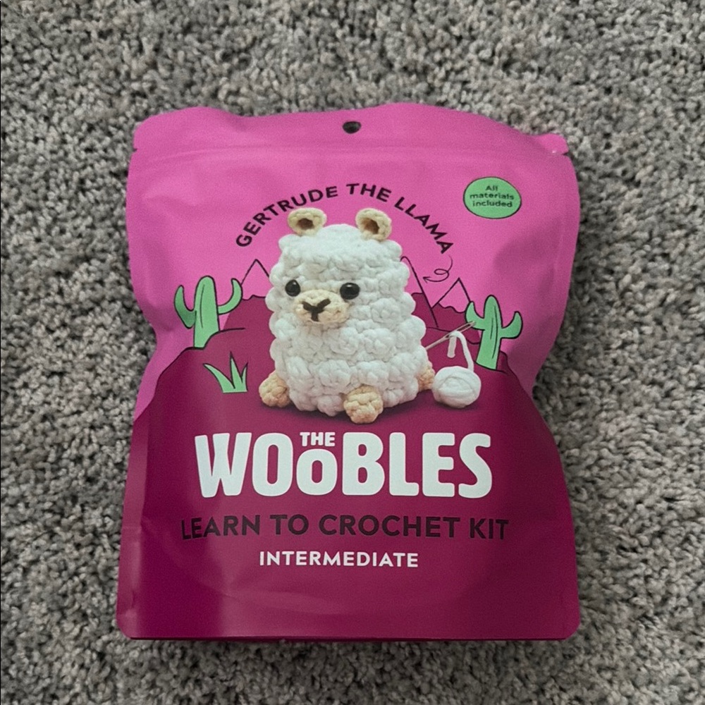 The Woobles Gertrude the Llama Crochet Kit - Pink